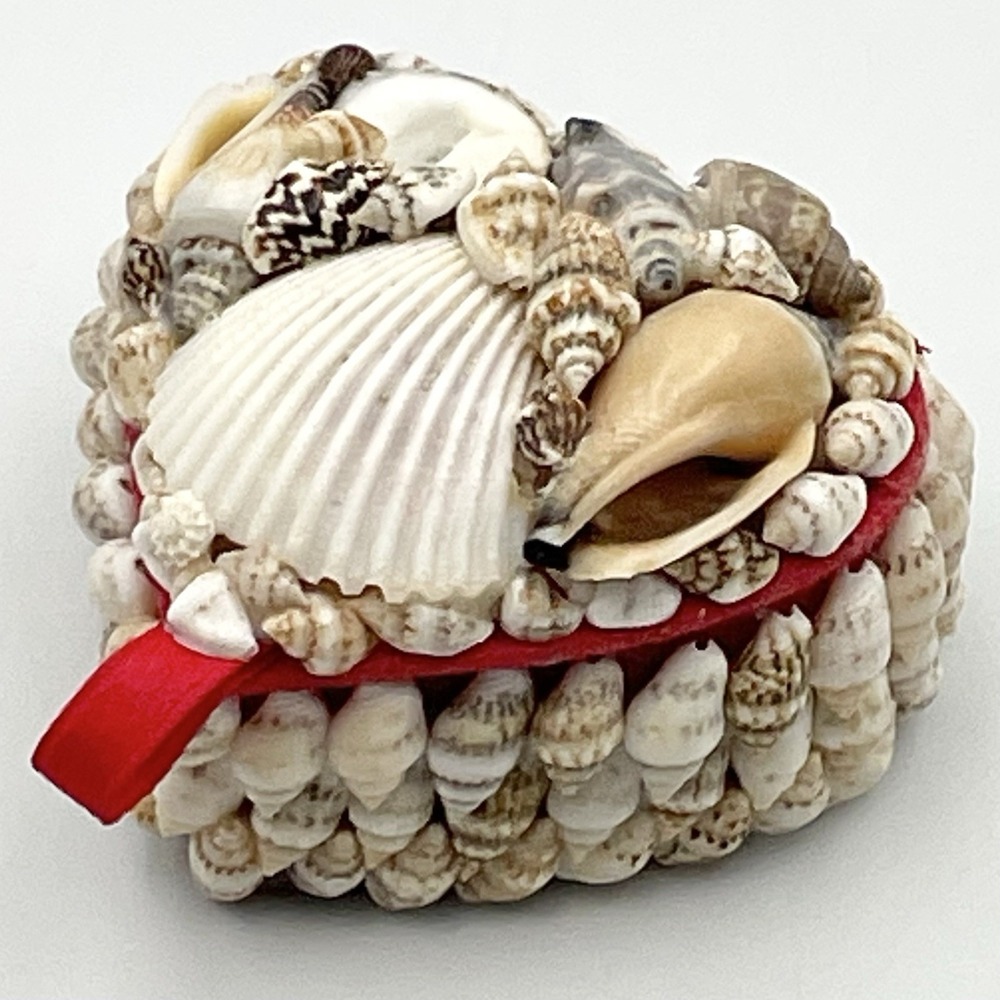 Vintage Heart Shaped Seashell Trinket‎ Box Jewelry Box Handmade Philippines